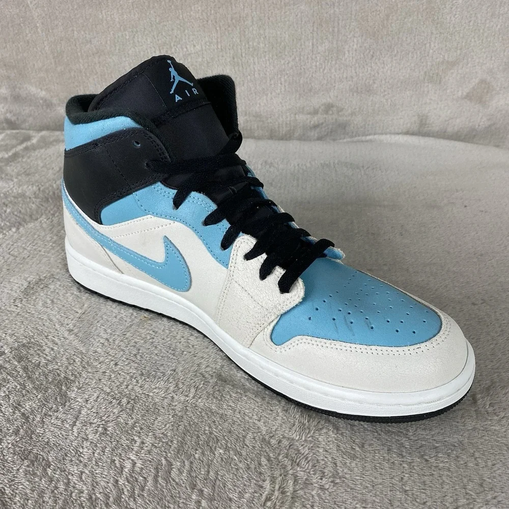 Jordan 1 Mid SE Shoes Mens Sneaker Size 12 Blue Chill Leather Basketball New